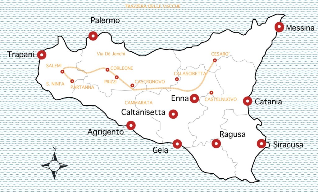 cartina sicilia con punti cardinali